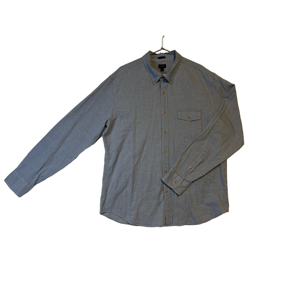 J.Crew Men Size XL Blue Cotton Slim Fit Long Sleeve Casual Shirt